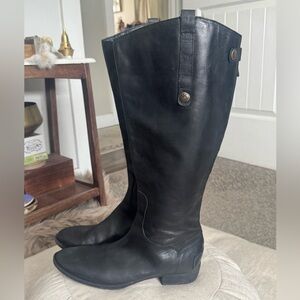 Sam Edelman Black Leather Tall Riding Boots 8